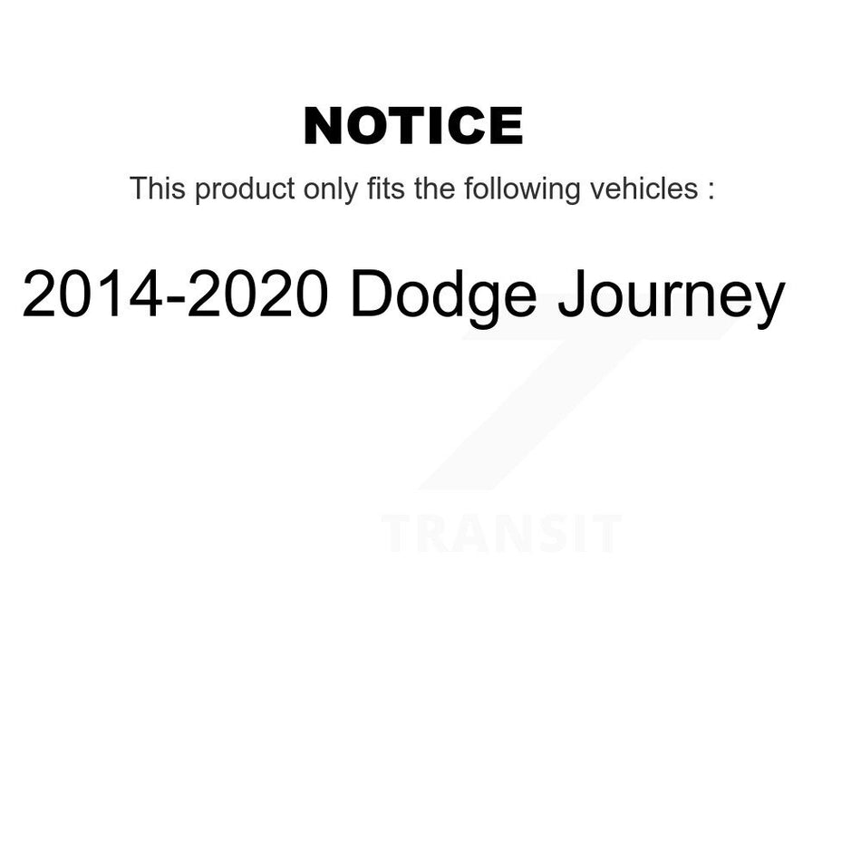 Front Disc Brake Caliper Coat Rotors & Semi-Metallic Pad Kit For 2014-2020 Dodge Journey KCG-100654S