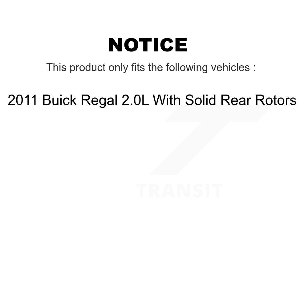 Front Disc Brake Caliper Coat Rotors And Semi-Metallic Pad Kit For 2011 Buick Regal 2.0L KCG-100685P