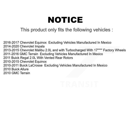 Front Brake Caliper Coat Rotor & Semi-Metallic Pad Kit For Chevrolet Equinox GMC Terrain KCG-100689S