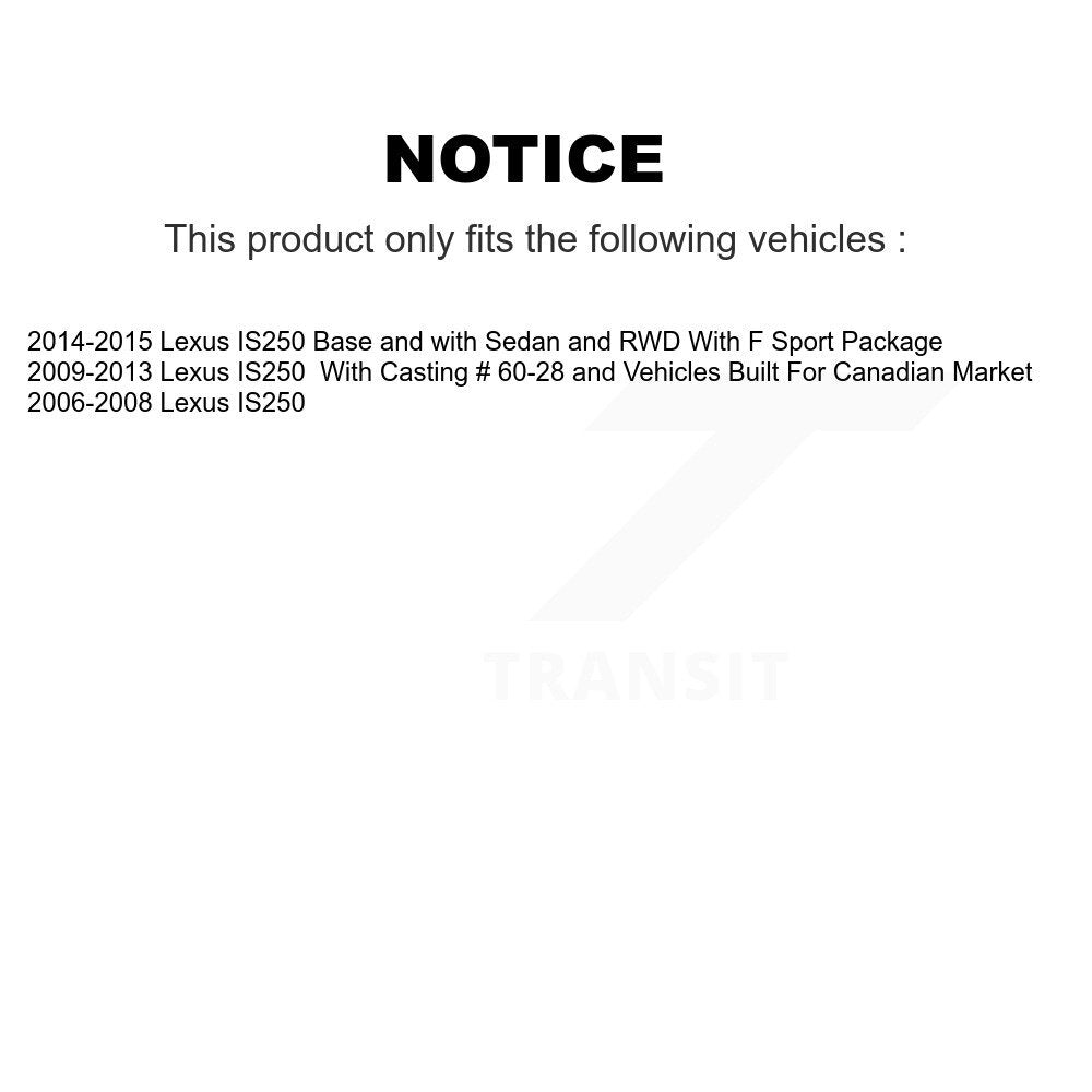 Front Disc Brake Caliper Coated Rotors And Ceramic Pads Kit For Lexus IS250 KCG-100723C