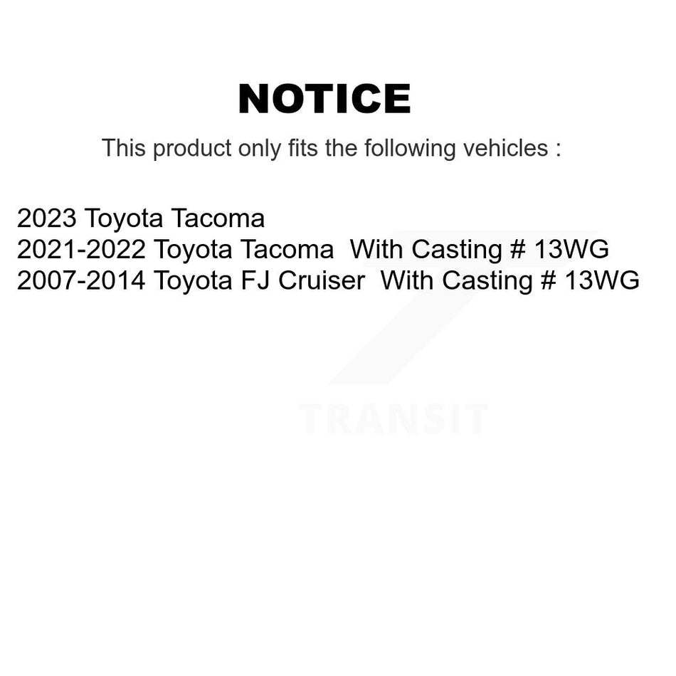 Front Disc Brake Caliper Coat Rotor & Semi-Metallic Pad Kit For Toyota Tacoma FJ Cruiser KCG-100751S