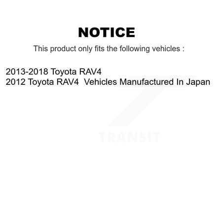 Rear Disc Brake Caliper Coated Rotors And Ceramic Pads Kit For Toyota RAV4 KCG-100764N
