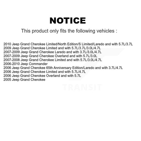 Front Brake Caliper Coat Rotor & Semi-Metallic Pad Kit For Jeep Grand Cherokee Commander KCG-100769P