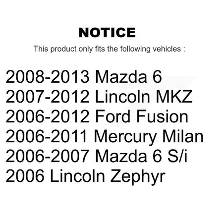 Front Rear Brake Caliper Coat Rotor Semi-Metallic Pad Kit (10Pc) For Ford Fusion Mazda 6 KCG-100796S