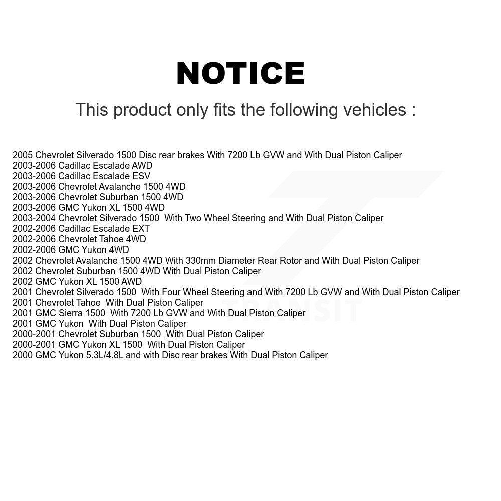 Front Rear Brake Caliper Coat Rotor Semi-Metallic Pad Kit (10Pc) For Chevrolet Silverado KCG-100810S