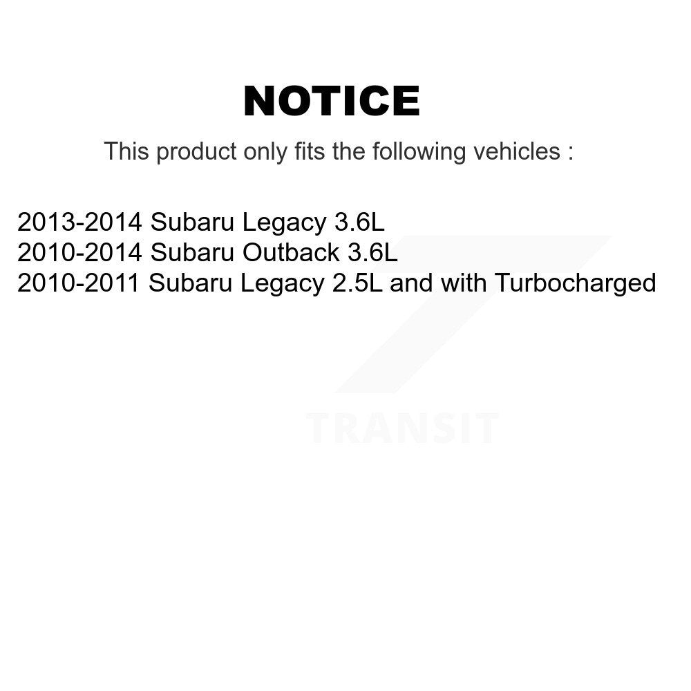 Front Rear Brake Caliper Coat Rotor And Ceramic Pad Kit (10Pc) For Subaru Outback Legacy KCG-100838C