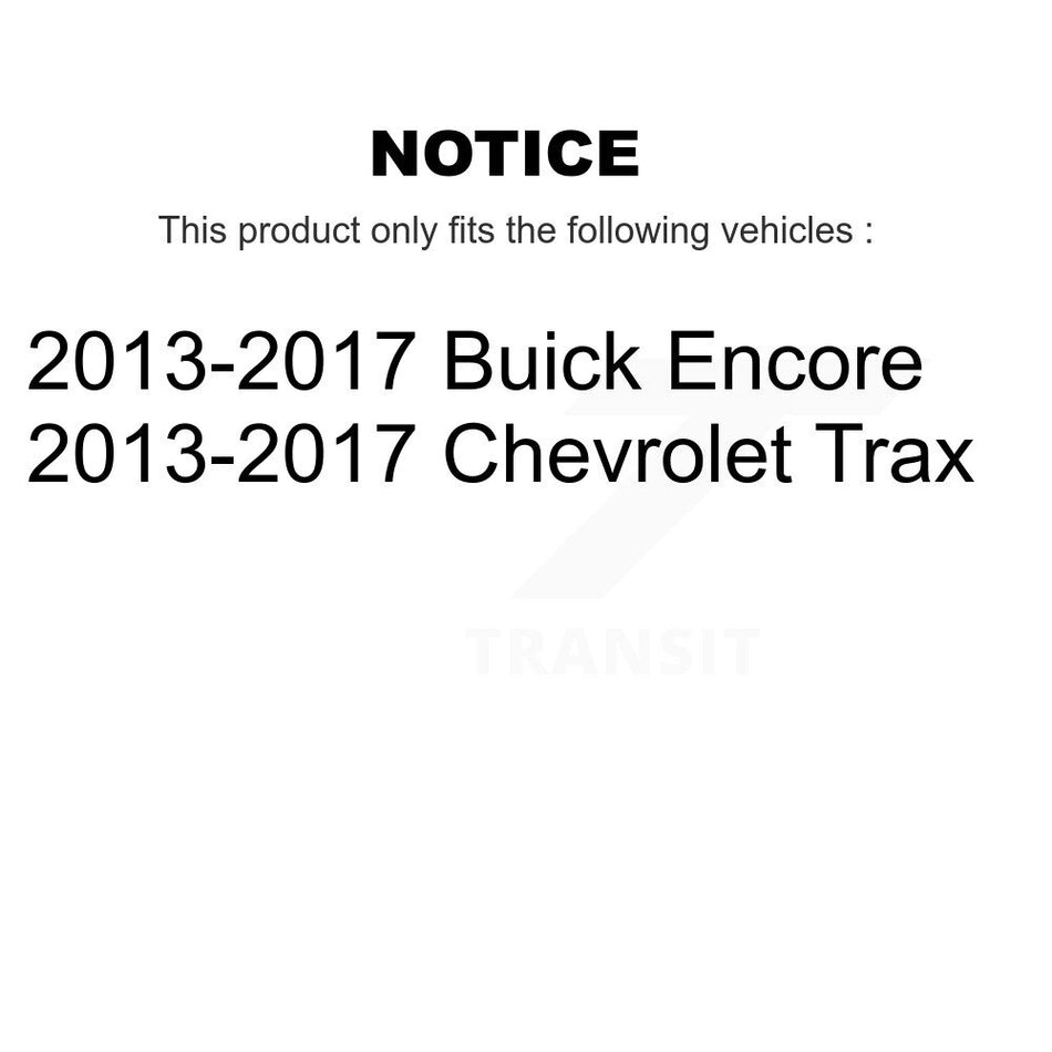 Front Rear Disc Brake Caliper Coated Rotors And Ceramic Pads Kit (10Pc) For 2013-2017 Buick Encore Chevrolet Trax KCG-100845C