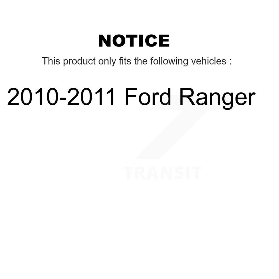 Rear Disc Brake Caliper Coated Rotors And Semi-Metallic Pads Kit For 2010-2011 Ford Ranger KCG-100846N