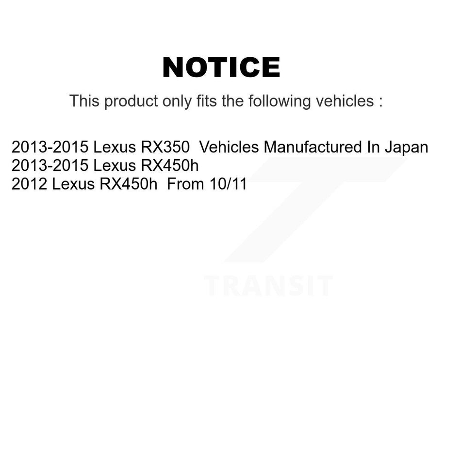 Front Rear Disc Brake Caliper Coat Rotor & Ceramic Pad Kit (10Pc) For Lexus RX350 RX450h KCG-100854T