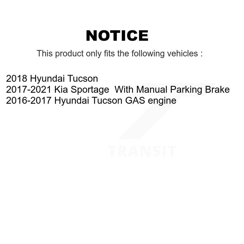 Rear Disc Brake Caliper Coated Rotor And Ceramic Pad Kit For Hyundai Tucson Kia Sportage KCG-100951N