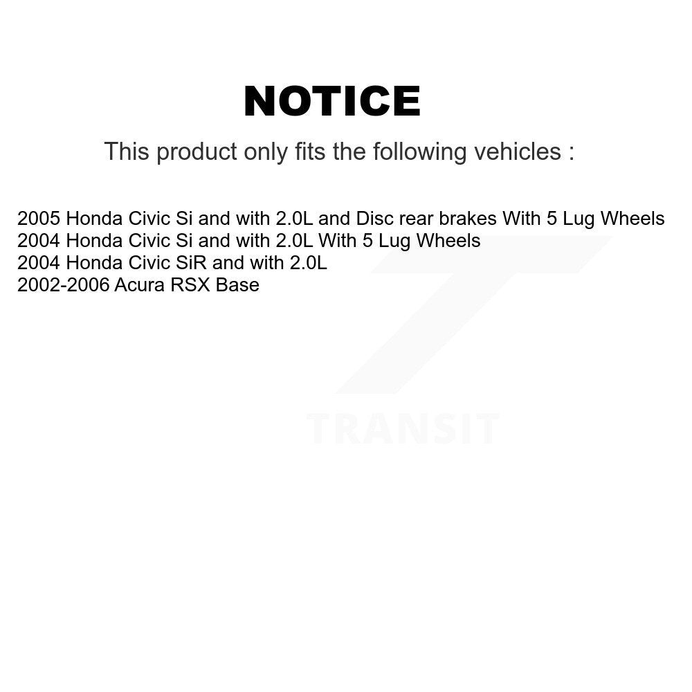 Front Rear Brake Caliper Coat Rotor & Semi-Metallic Pad Kit (10Pc) For Honda Civic Acura KCG-100951P