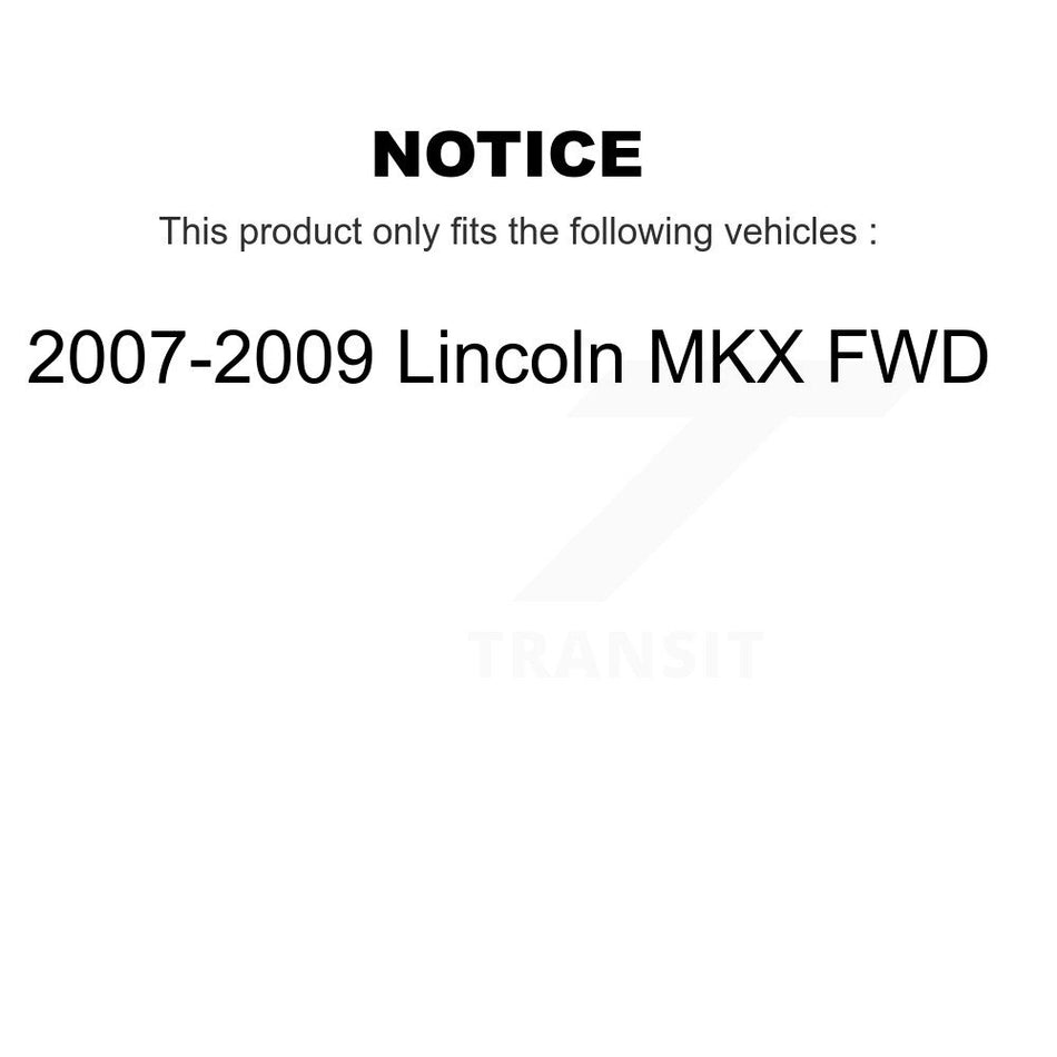Front Rear Brake Caliper Coat Rotor And Semi-Metallic Pad Kit (10Pc) For Lincoln MKX FWD KCG-100959S