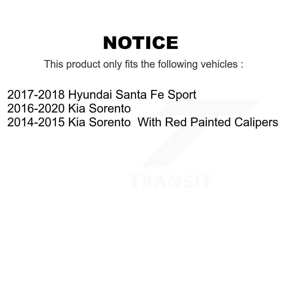 Rear Brake Caliper Coat Rotor And Ceramic Pad Kit For Kia Sorento Hyundai Santa Fe Sport KCG-100966N