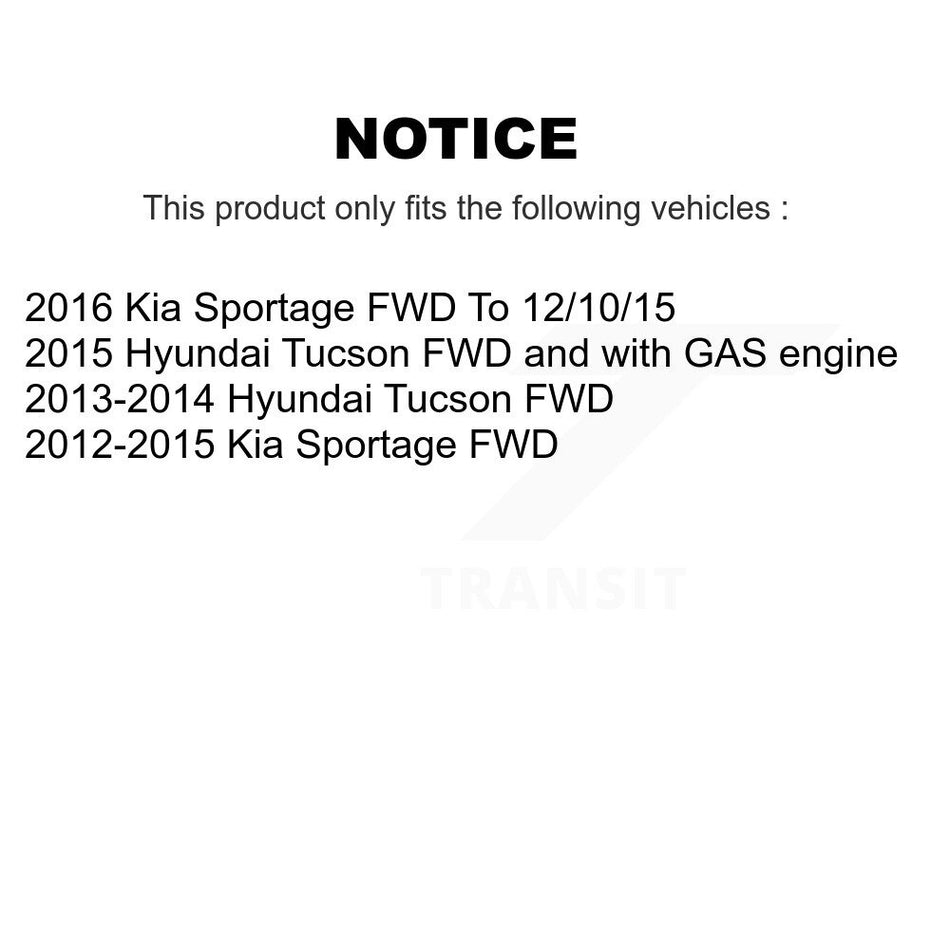 Front Rear Disc Brake Caliper Coated Rotors And Semi-Metallic Pads Kit (10Pc) For Kia Sportage Hyundai Tucson KCG-100969P