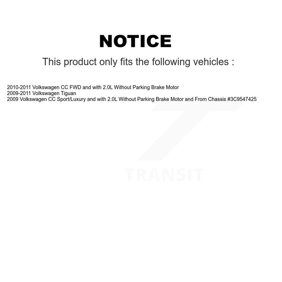 Rear Disc Brake Caliper Coated Rotors And Ceramic Pads Kit For Volkswagen Tiguan CC KCG-100998N