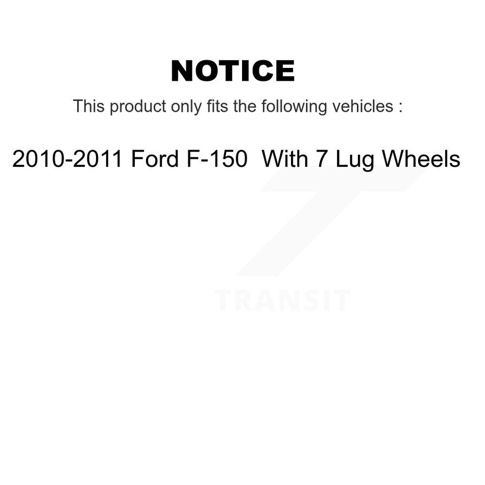 Front Rear Disc Brake Caliper Coated Rotors And Semi-Metallic Pads Kit (10Pc) For 2010-2011 Ford F-150 With 7 Lug Wheels KCG-101007S