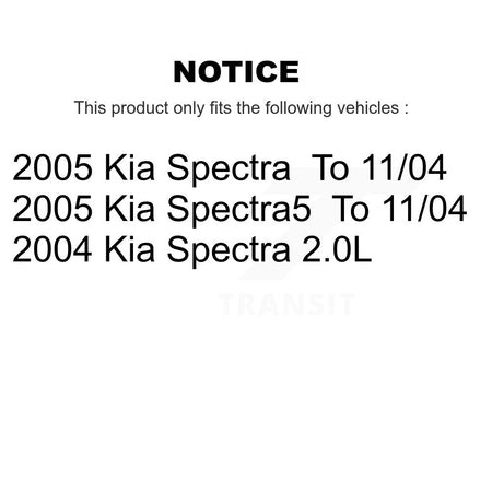 Front Rear Disc Brake Caliper Coat Rotor Ceramic Pad Kit (10Pc) For Kia Spectra Spectra5 KCG-101039T