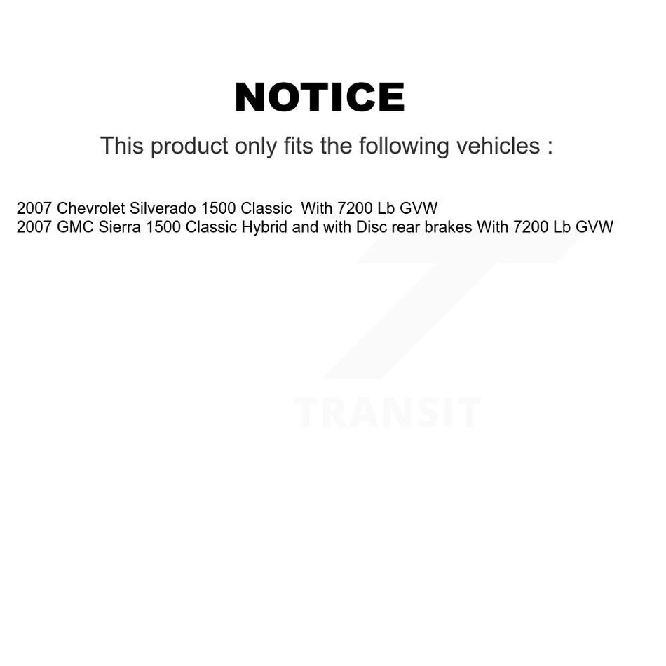 Rear Brake Caliper Coat Rotor & Ceramic Pad Kit For Chevrolet Silverado 1500 Classic GMC KCG-101044N