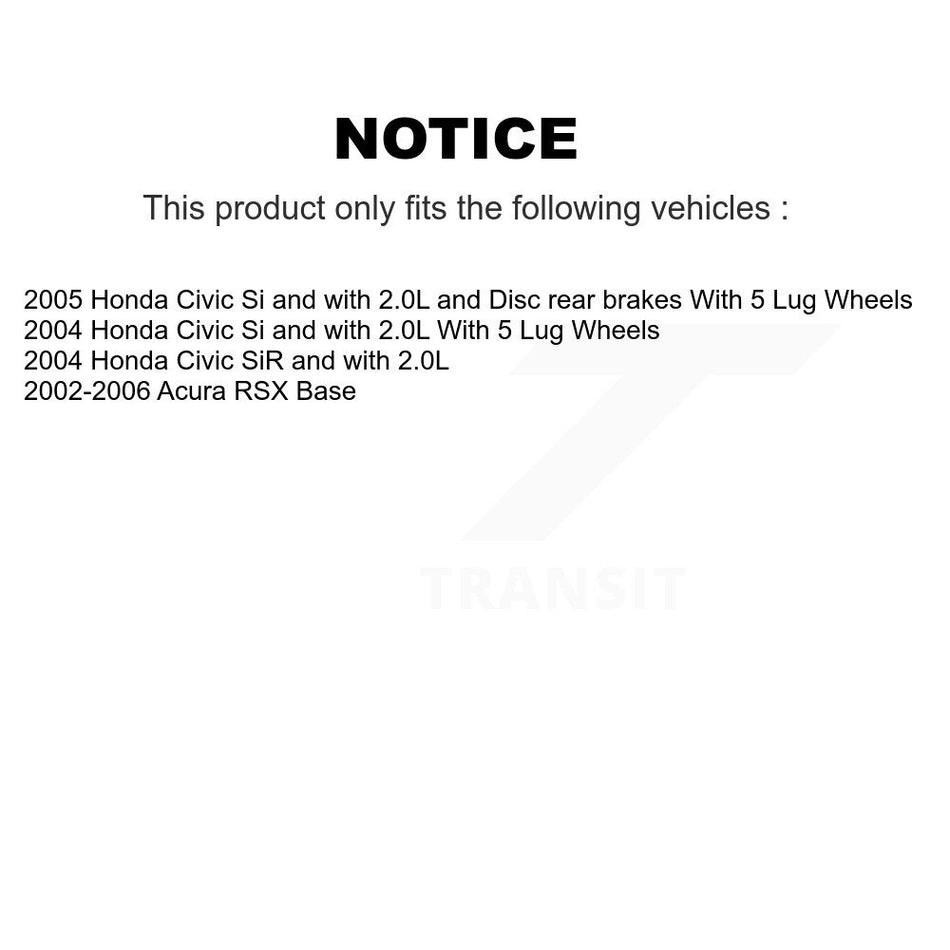 Front Rear Brake Caliper Coat Rotor And Ceramic Pad Kit (10Pc) For Honda Civic Acura RSX KCG-101059T