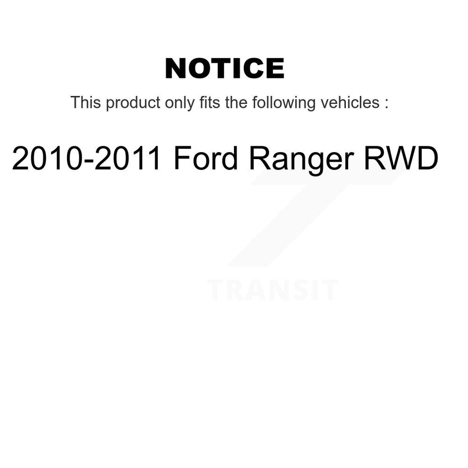 Front Rear Brake Caliper Coat Rotor And Semi-Metallic Pad Kit (10Pc) For Ford Ranger RWD KCG-101084S