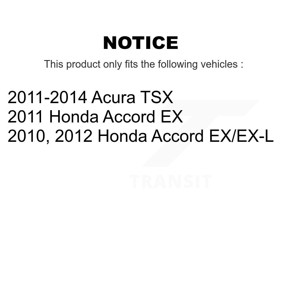 Front Rear Brake Caliper Coat Rotors & Ceramic Pad Kit (10Pc) For Honda Accord Acura TSX KCG-101087C
