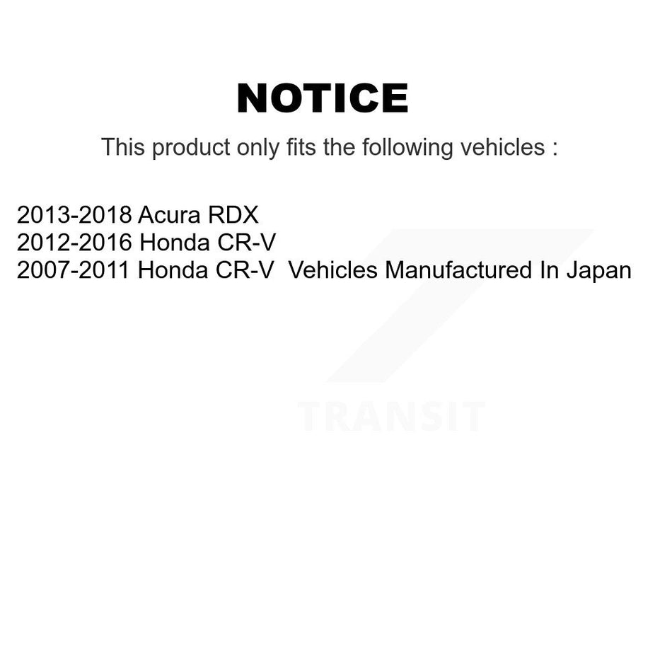 Rear Disc Brake Caliper Coated Rotors And Ceramic Pads Kit For Honda CR-V Acura RDX KCG-101095N