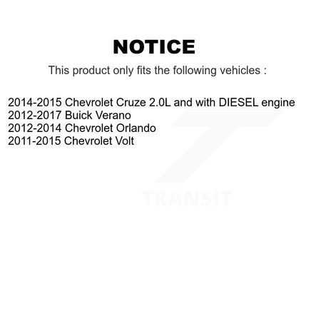 Front Brake Caliper Coat Rotors & Semi-Metallic Pad Kit For Chevrolet Cruze Buick Verano KCG-101125S