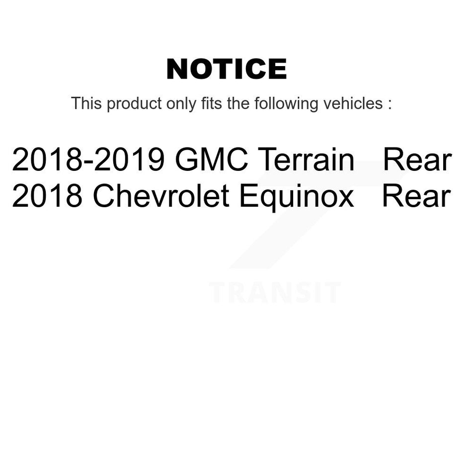 Rear Disc Brake Caliper Coated Rotors And Ceramic Pads Kit For Chevrolet Equinox GMC Terrain KCG-101128N