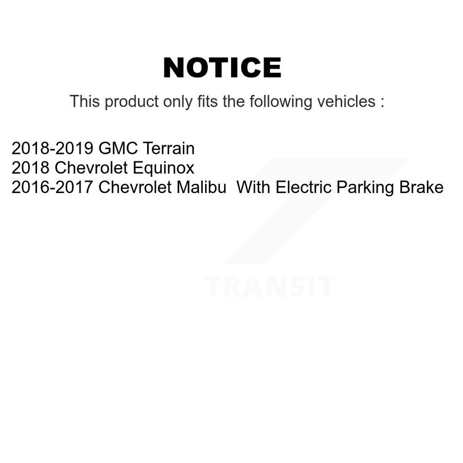 Rear Disc Brake Caliper Coated Rotors And Ceramic Pads Kit For Chevrolet Equinox GMC Terrain KCG-101128N