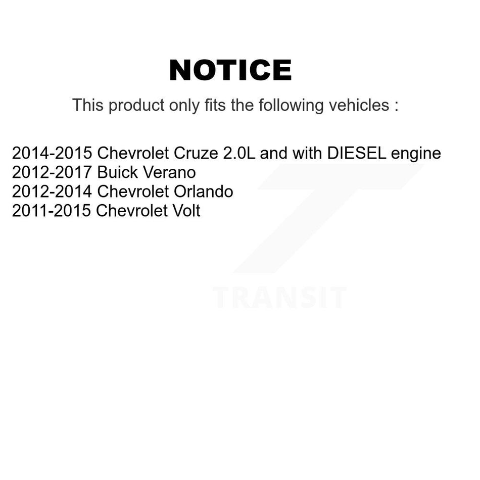 Front Brake Caliper Coat Rotors & Semi-Metallic Pad Kit For Chevrolet Cruze Buick Verano KCG-101158P