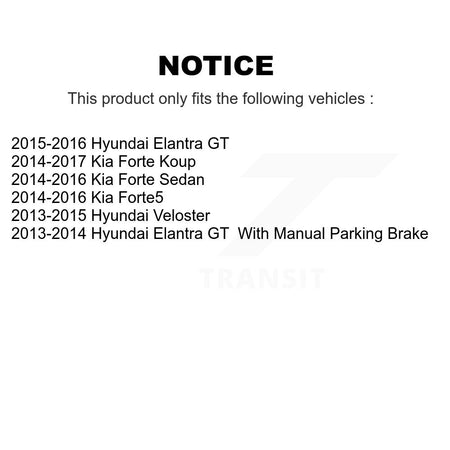 Rear Brake Caliper Coat Rotors Ceramic Pad Kit For Hyundai Elantra GT Kia Forte Veloster KCG-101179N