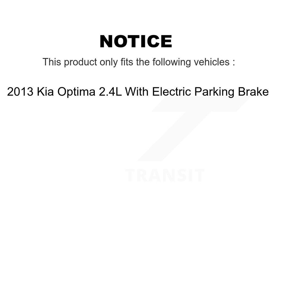 Rear Brake Caliper Coat Rotor Ceramic Pad Kit For Kia Optima With Electric Parking KCG-101181N