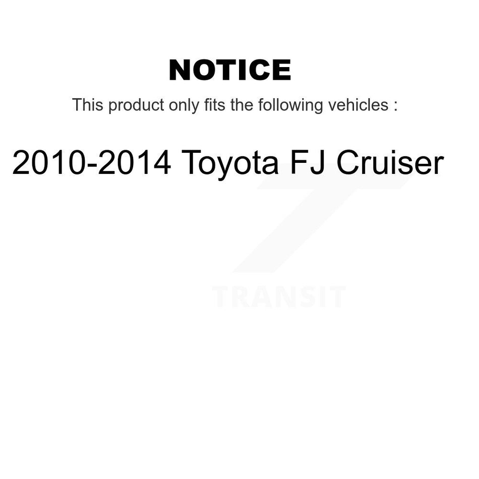 Rear Disc Brake Caliper Coated Rotors And Semi-Metallic Pads Kit For 2010-2014 Toyota FJ Cruiser KCG-101193N