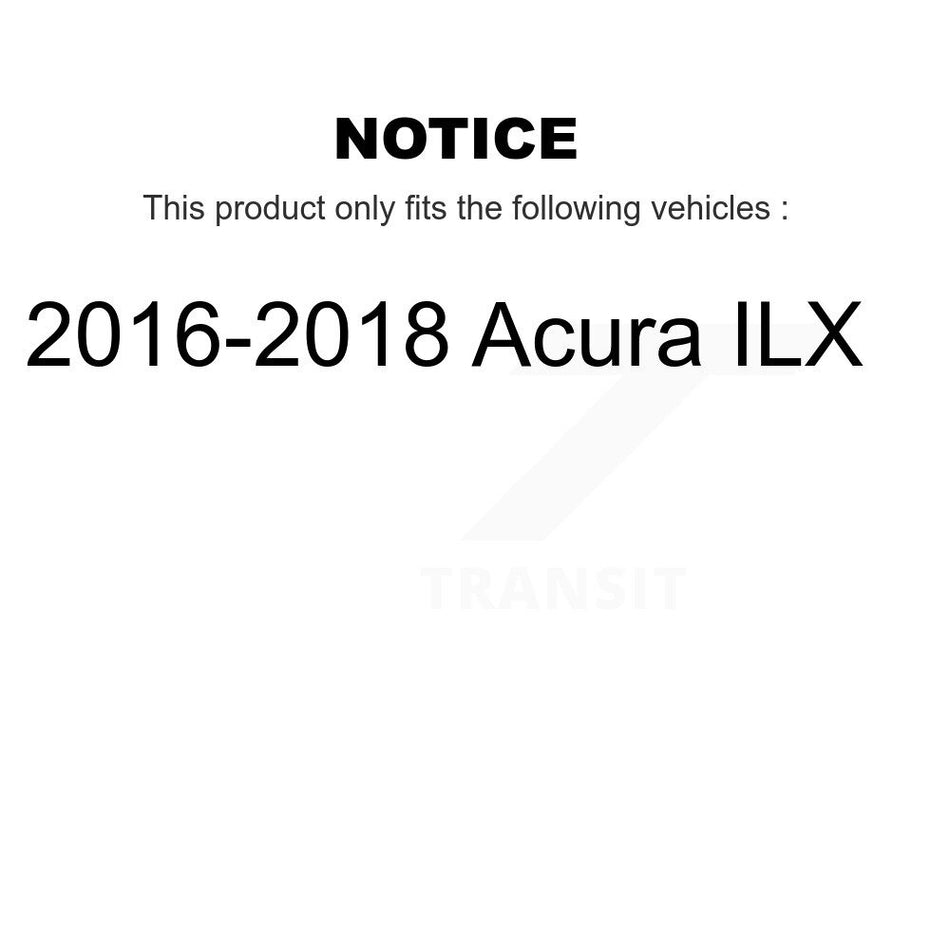 Rear Disc Brake Caliper Coated Rotors And Ceramic Pads Kit For 2016-2018 Acura ILX KCG-101208N