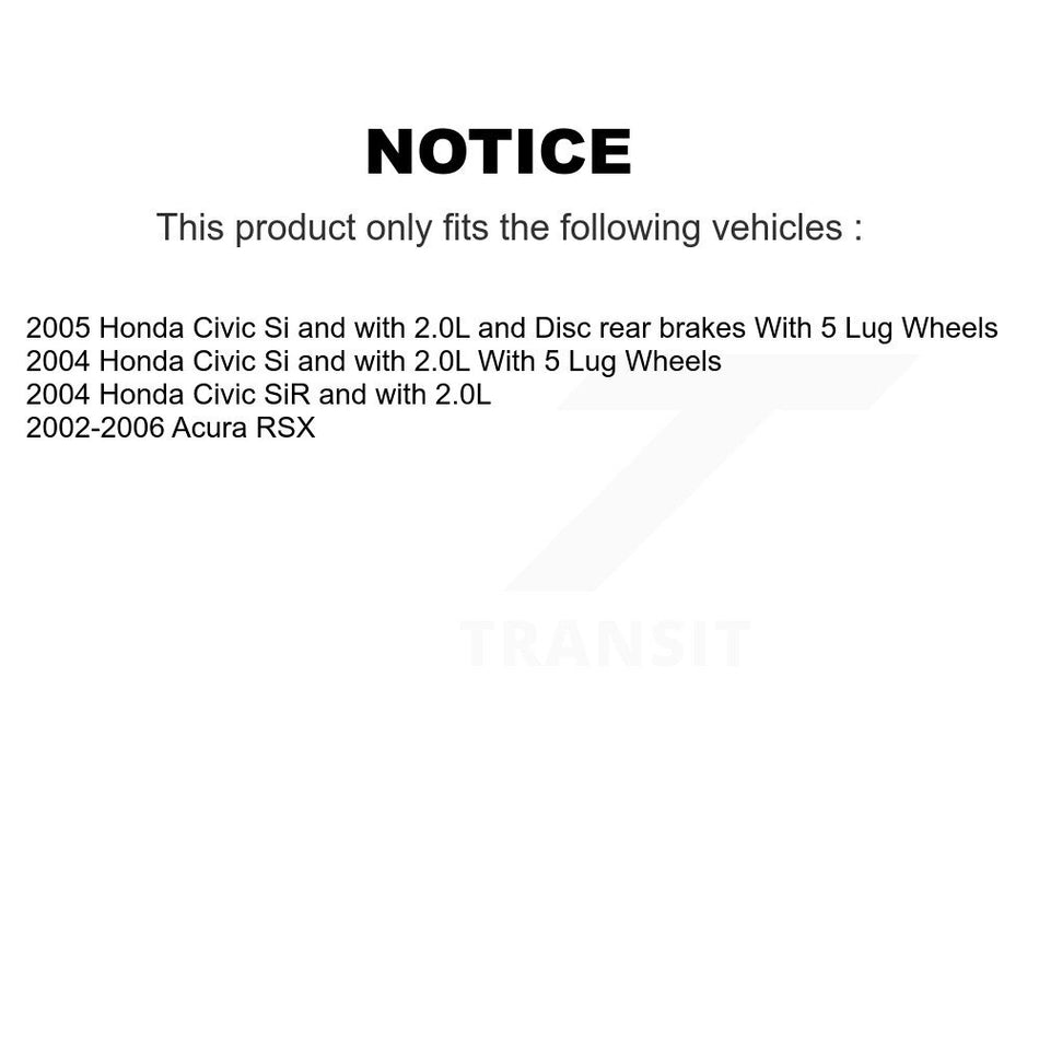 Rear Disc Brake Caliper Coated Rotors And Ceramic Pads Kit For Honda Civic Acura RSX KCG-101209N