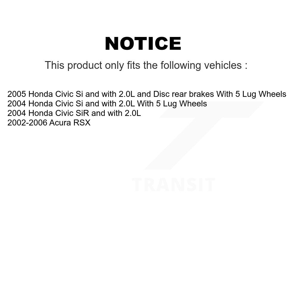 Rear Disc Brake Caliper Coated Rotors And Ceramic Pads Kit For Honda Civic Acura RSX KCG-101210N