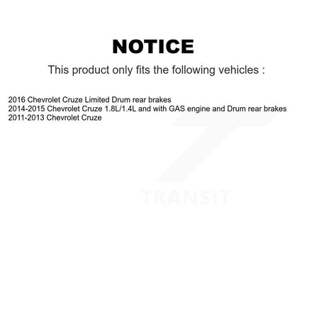 Front Rear Brake Caliper Coat Rotor Drum Ceramic Pad Shoes Cylinder Kit (11Pc) For Cruze KCG-101275N