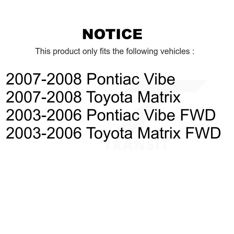 Front Rear Brake Caliper Coat Rotor Drum Ceramic Pad Kit (8Pc) For Toyota Matrix Pontiac KCG-101361N