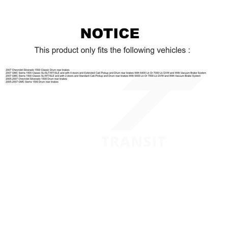 Front Rear Brake Caliper Coated Rotors Drum Ceramic Pad Kit (8Pc) For Chevrolet GMC 1500 KCG-101408N