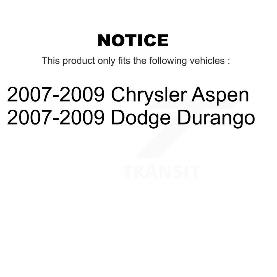 Front Rear Disc Brake Caliper Coat Rotor Semi-Metallic Pad Kit (10Pc) For Chrysler Aspen KCG-101575N