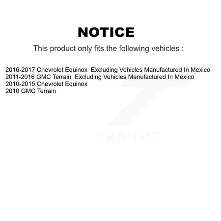 Front Rear Brake Caliper Coat Rotor And Ceramic Pad Kit (10Pc) For Chevrolet Equinox GMC KCG-101703N