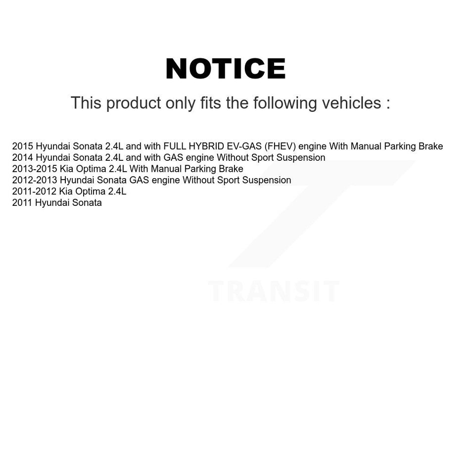 Front Rear Brake Caliper Coat Rotor Ceramic Pad Kit (10Pc) For Hyundai Sonata Kia Optima KCG-101998N
