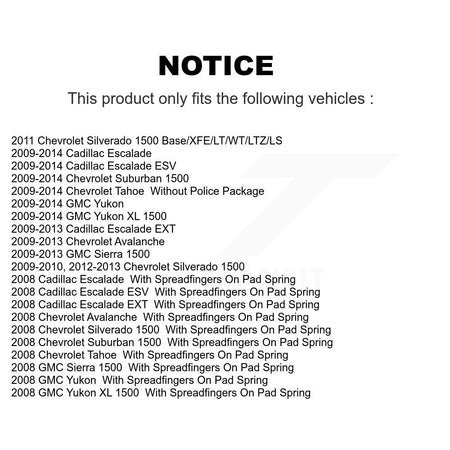 Front Rear Brake Caliper Coat Rotor Ceramic Pad Kit (10Pc) For Chevrolet GMC Sierra 1500 KCG-102037N