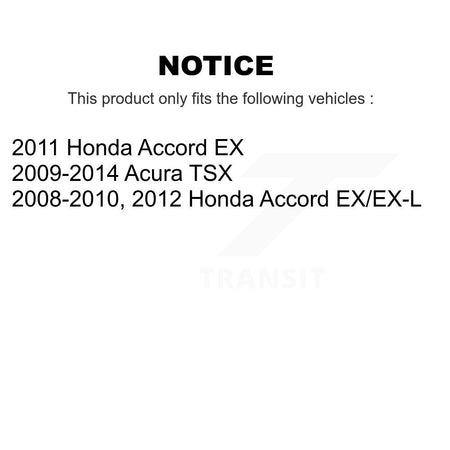 Front Rear Brake Caliper Coat Rotors & Ceramic Pad Kit (10Pc) For Honda Accord Acura TSX KCG-102385N