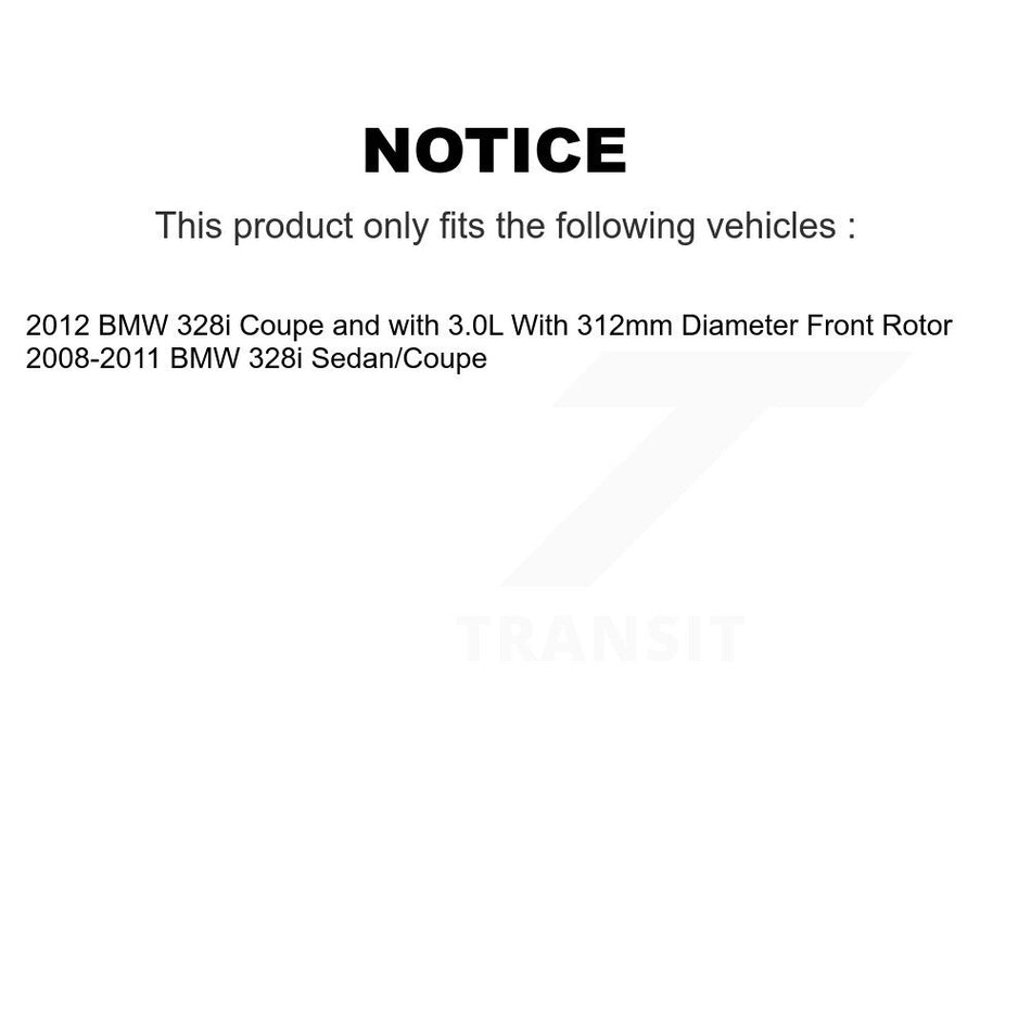 Front Rear Disc Brake Caliper Coated Rotors And Semi-Metallic Pads Kit (10Pc) For BMW 328i KCG-102530N