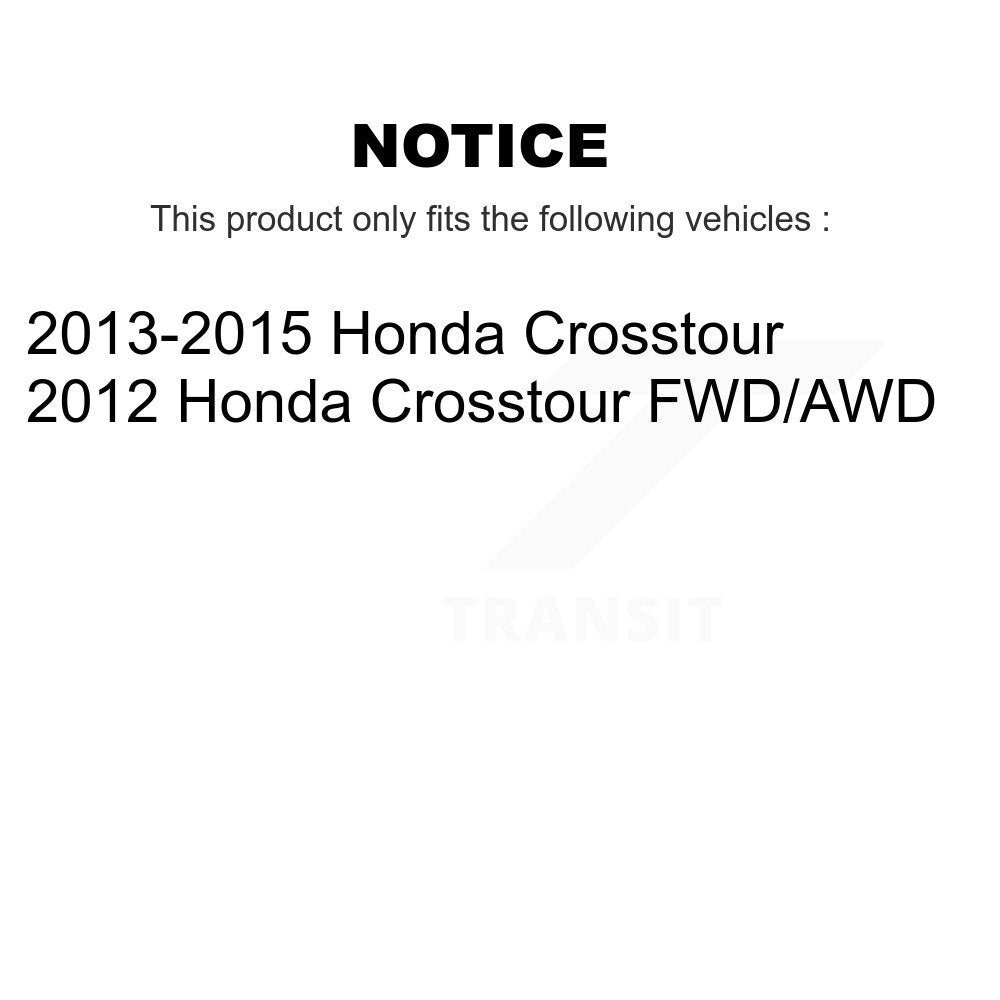 Front Rear Disc Brake Caliper Coat Rotors And Ceramic Pad Kit (10Pc) For Honda Crosstour KCG-102637N