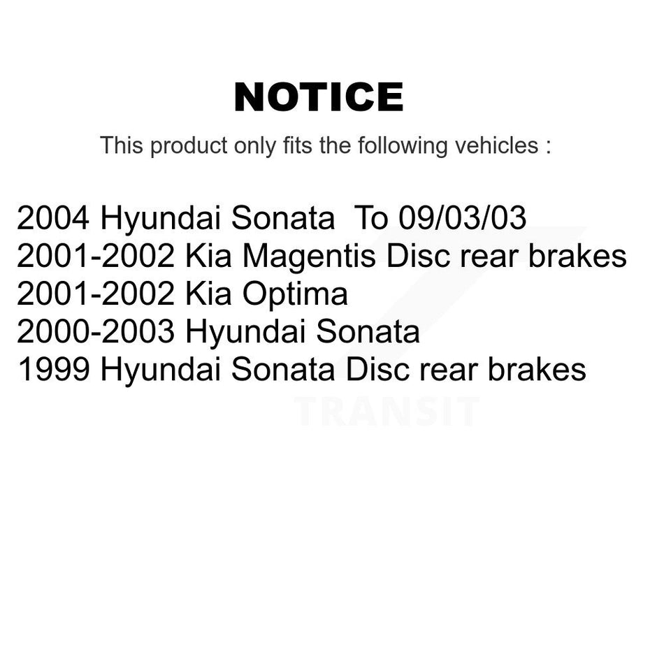 Front Rear Ceramic Brake Pads And Parking Shoes Kit For Hyundai Sonata Kia Optima KCN-100095