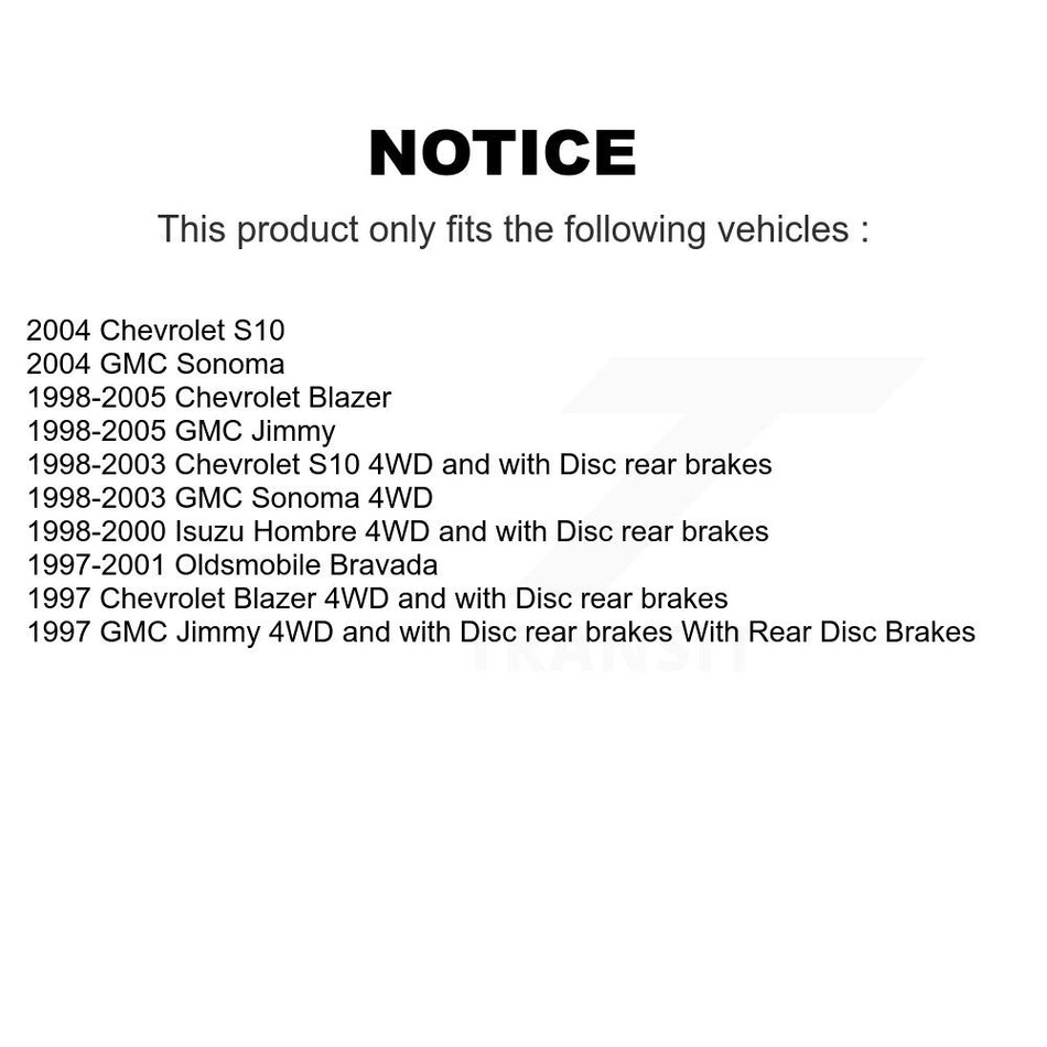 Front Rear Ceramic Brake Pads And Parking Shoes Kit For Chevrolet S10 Blazer GMC Sonoma Jimmy Oldsmobile Bravada KCN-100100