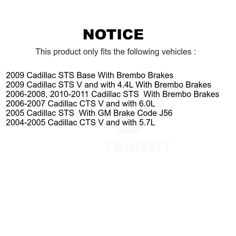 Front Rear Ceramic Brake Pads And Parking Shoes Kit For Cadillac CTS STS KCN-100103