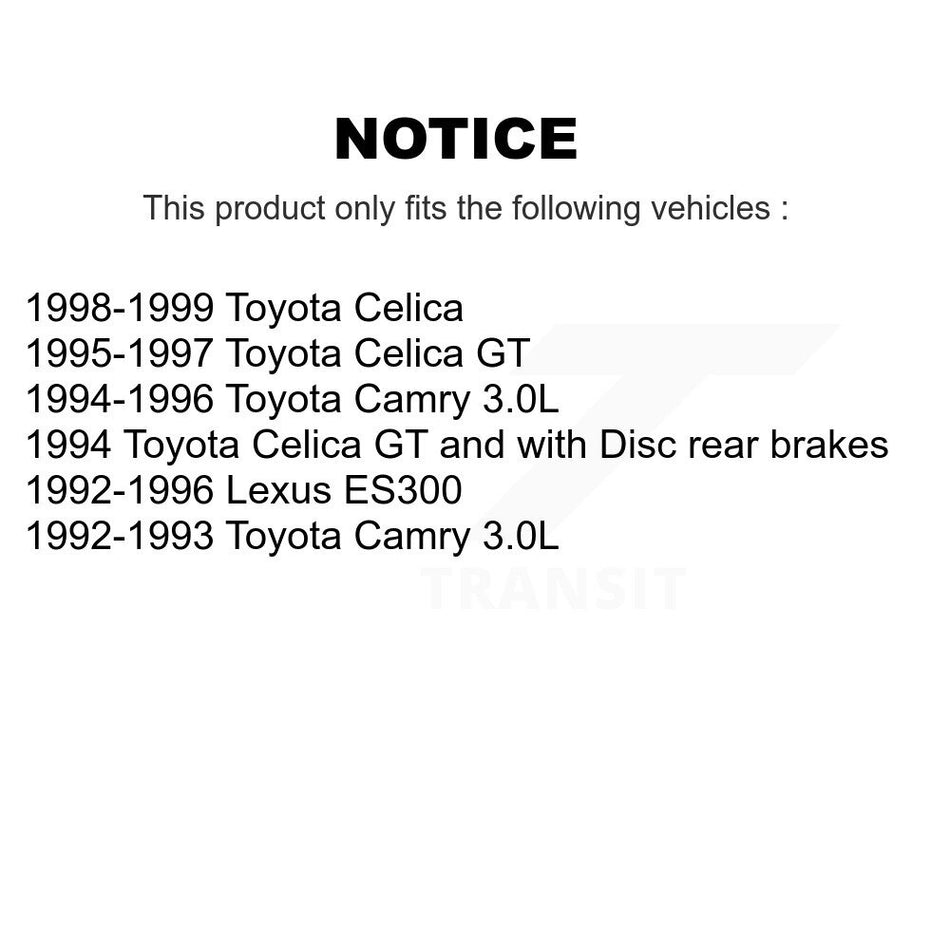 Front Rear Ceramic Brake Pads And Parking Shoes Kit For Toyota Camry Lexus ES300 Celica KCN-100180